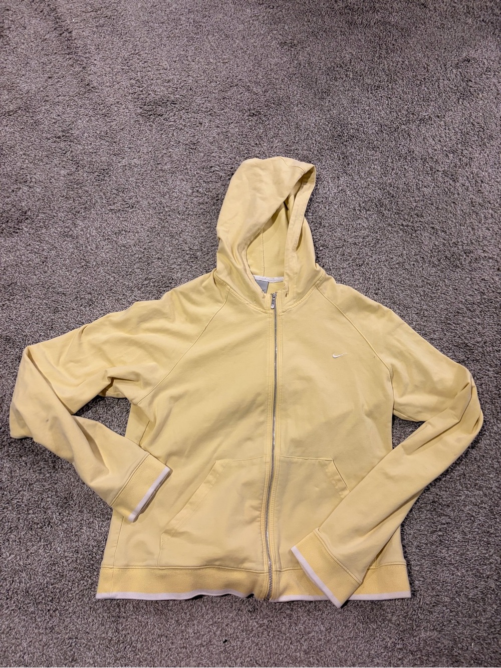 Y2K Nike Butter Yellow Zip Up
Hoodie Youth XL 12-14 Mini Swoosh EUC